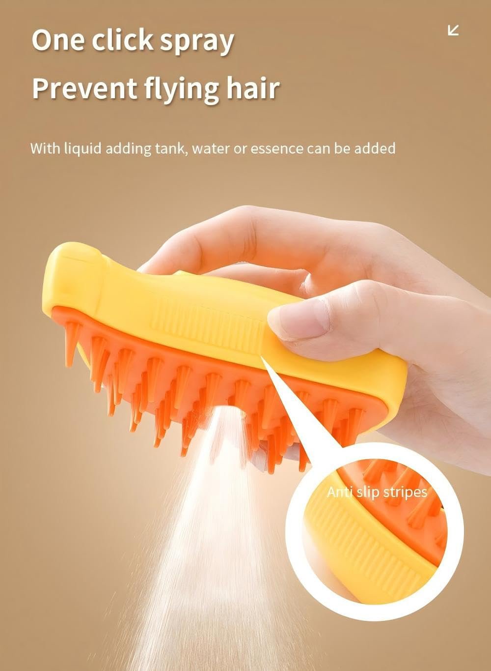 WINB 3-in-1 Steaming Pet Brush for Cats & Dogs – Shedding, Massaging, and De-furring Grooming Brush with Anti-Static Mist, Ideal for Cats and Dogs - Image 8