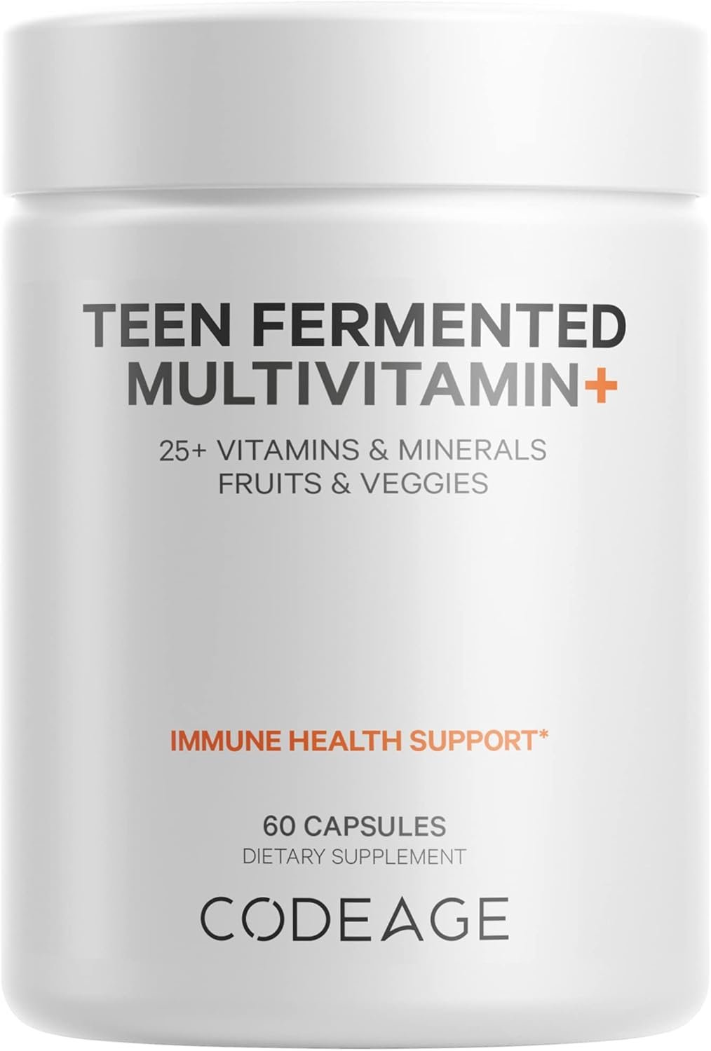 Codeage Teen’s Daily Multivitamin Supplement, 25+ Vitamins & Minerals for Teenage Boys & Girls, Organic Whole Foods Vitamins for Teenagers, Vitamin A, B, C, D, E, K, Omega-3, 60 Ct - Image 2