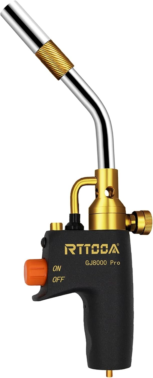 High Intensity Propane Torch Head Adjustable, GJ-8000 Trigger Start Map Gas Torch Kit Mapp Gas Torch with Self Ignition,Pencil Flame Welding Torch Fuel by MAPP, MAP/PRO(CSA Certified) (GJ-8000Pro) - Image 2