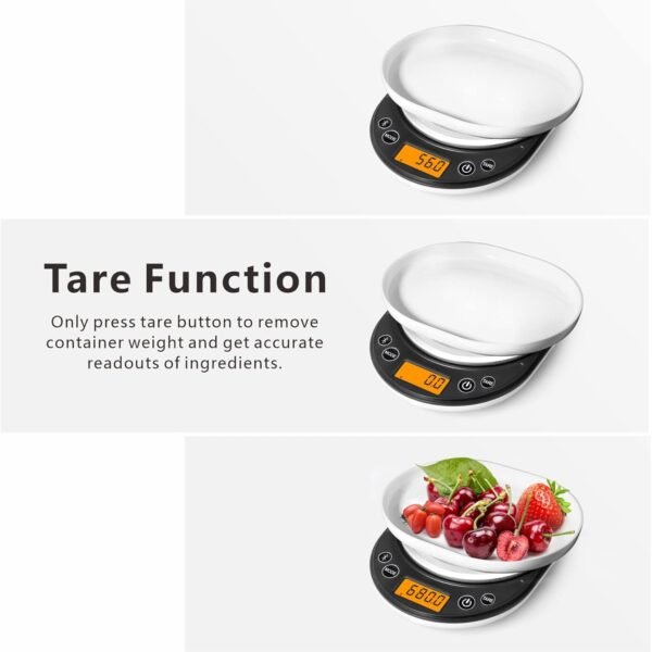 Smart Digital Food Scale Grams and Ounces, Kitchen Food Scale with Nutritional Calculator,Food Weight Scale for Weight Loss,Keto, Macro,Calorie,Cooking,Meal Prep 0.1g/3kg,6 Units,LCD Display - Image 9