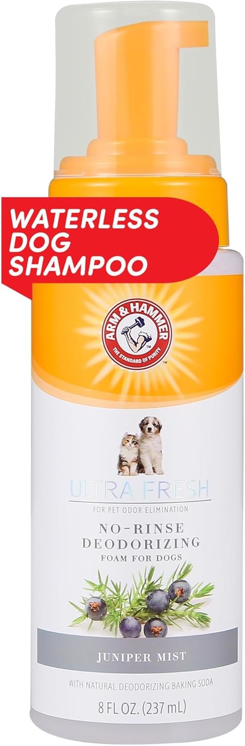 Arm & Hammer for Pets Ultra Fresh Dog Deodorizing Foam, Juniper Mist Scent - No Rinse Waterless Dog Shampoo for Smelly Dogs, Pet Deodorizer, Bathing Supplies, 8 Fl Oz - Image 2
