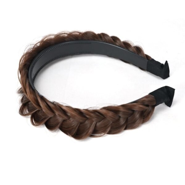 Wide Braided Headband Hoop Fashion Hair Accessories Elastic Non-slip Band for Women and Girl (Chestnut) - Image 9