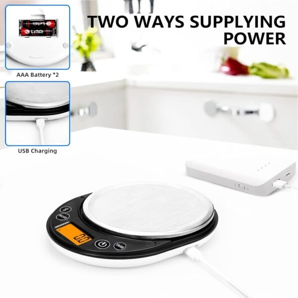Smart Digital Food Scale Grams and Ounces, Kitchen Food Scale with Nutritional Calculator,Food Weight Scale for Weight Loss,Keto, Macro,Calorie,Cooking,Meal Prep 0.1g/3kg,6 Units,LCD Display - Image 8