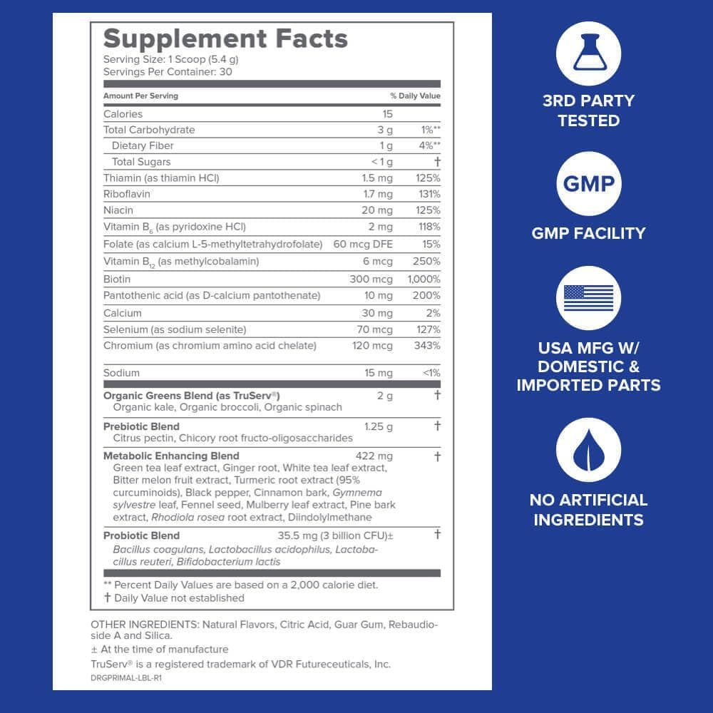 Gundry MD® Primal Plants MTHF Greens Powder Superfood Supplement to Support Skin Health, Optimize Energy and Digestion, 1 Full Serving of Vegetables - Green Apple Flavor (30 Servings) (New Formula) - Image 3