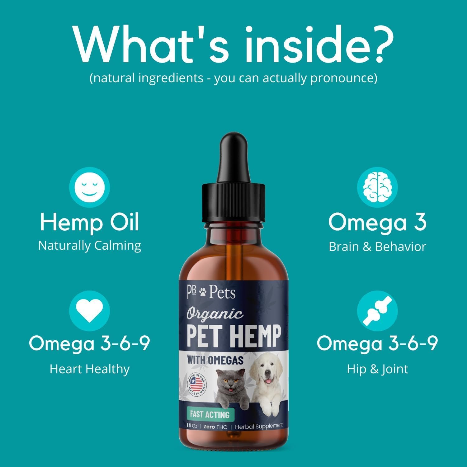 Organic Hemp Oil for Dogs and Cats - Liquid Supplement for Calming, Hip & Joint Support, and Overall Wellness - Made in USA - Image 3
