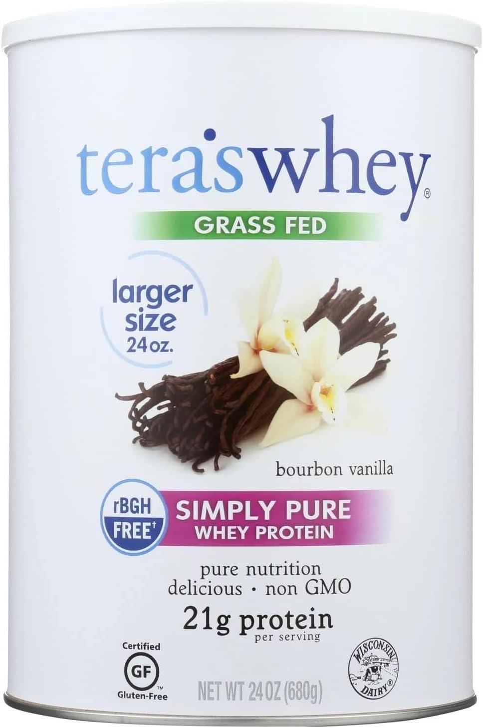 Simply tera's Pure Whey Protein Powder - Vanilla Protein Powder, Grass Fed Whey Protein Powder, Clean Protein Powder Without Artificial Sweeteners, Non-GMO, Kosher, rBGH-Free, Soy-Free - 24 Oz - Image 2