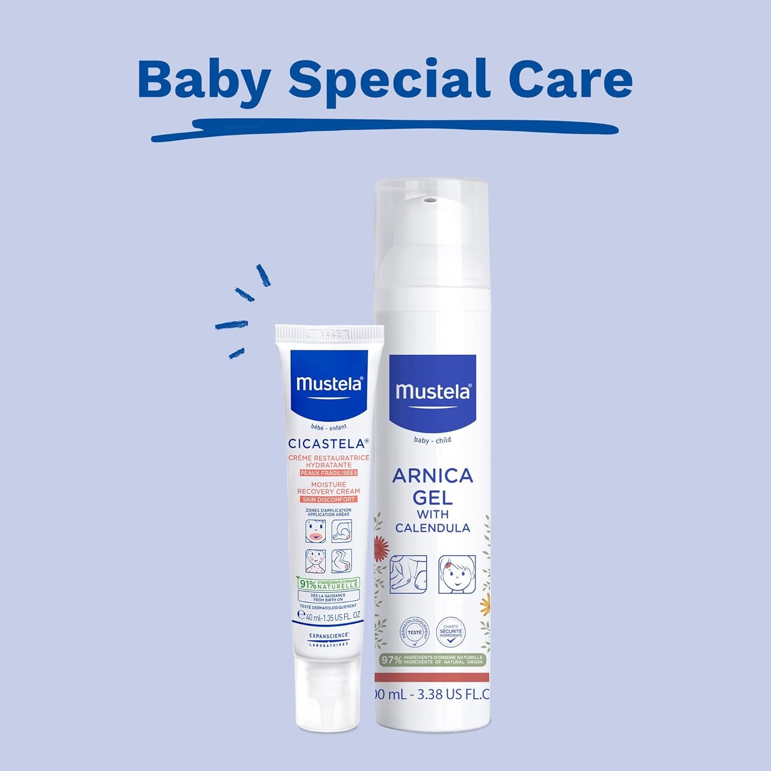 Mustela Cicastela Moisture Recovery Cream - Multipurpose Baby Ointment for Skin Discomfort - with Natural Avocado & Hyaluronic Acid - Fragrance-Free - 1.35 fl. Oz - Image 6
