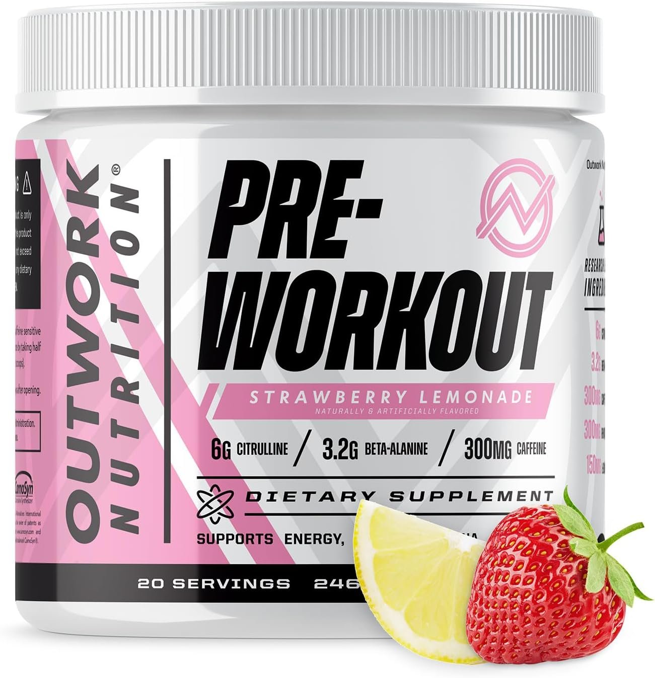Outwork Nutrition Pre-Workout Powder for Men & Women, Preworkout Supplement with Nootropics, Boost Strength, Mental Focus and Energy, Backed by Science, 334 Gr (Strawberry Lemonade) - Image 2