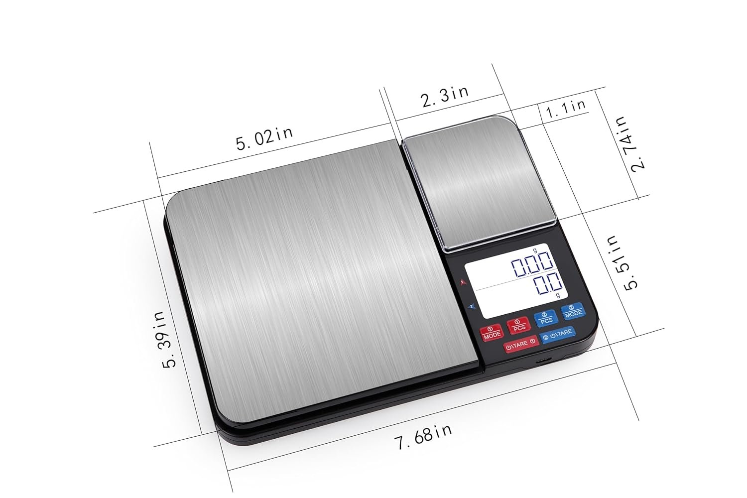 11lb & 17.6oz Rechargeable Dual Platform Digital Kitchen Scale and Food Scale with Measuring Spoons, Precision Capacity (0.1g/0.01g),Stainless Steel, 7 Units, for Baking Cooking Food Weighing - Image 8