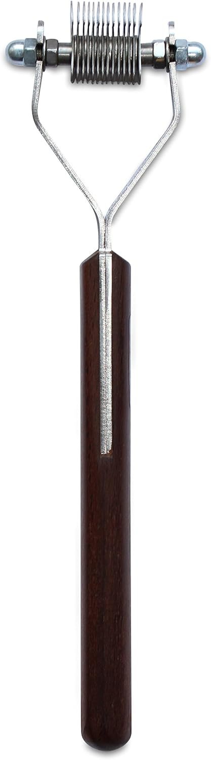 Mars Coat King Mini Dematting Undercoat Grooming Rake Stripper Tool and Detailing Body Work for Dogs and Cats, Stainless Steel with Wooden Handle, Made in Germany, 14-Blade Extra Fine - Image 2