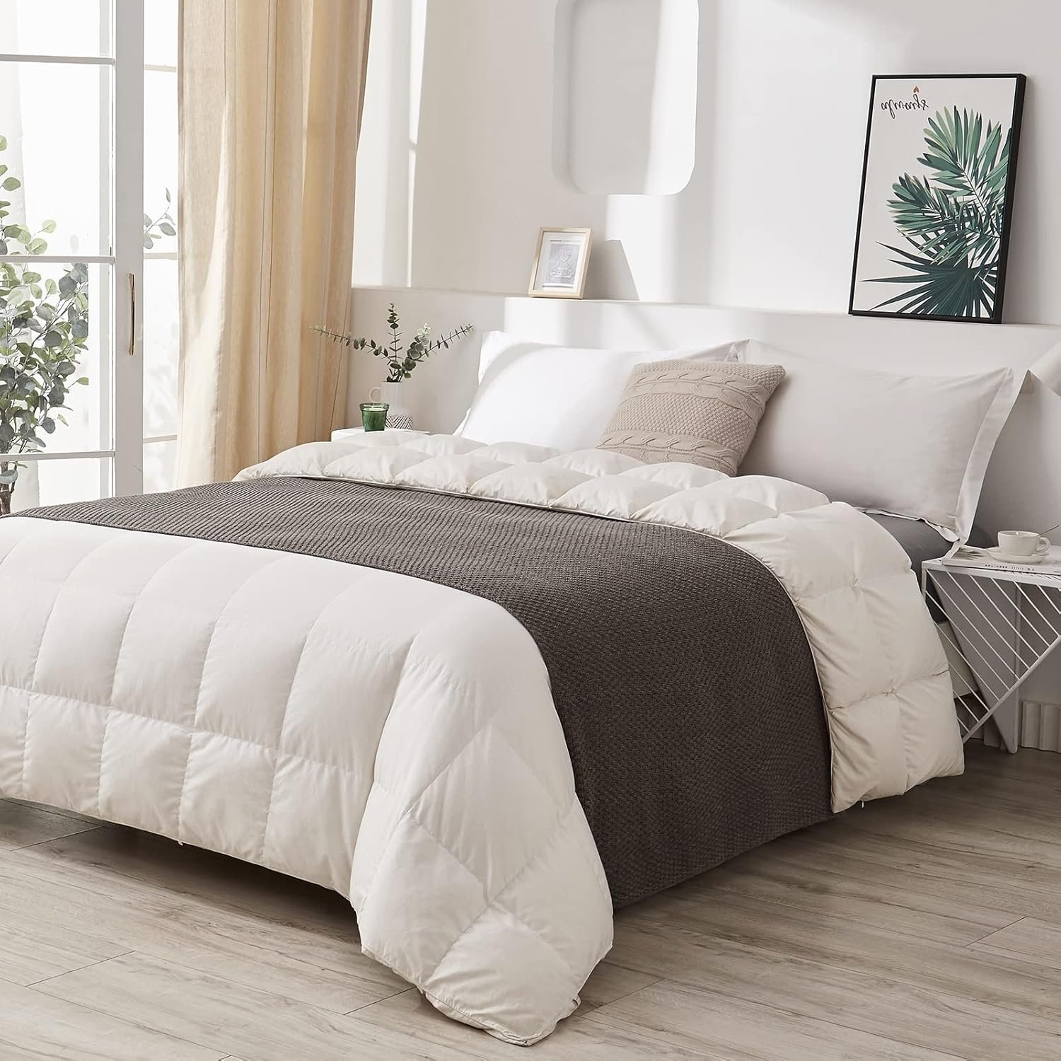 Longhui bedding Grey Knitted Throw Blanket for Couch, Soft, Cozy Machine Washable 100% Cotton Sofa Knit Blankets, Heavy 3.0lb Weight, 51 x 63 Inches, Gray and White Color,Laundry Bag Included - Image 6