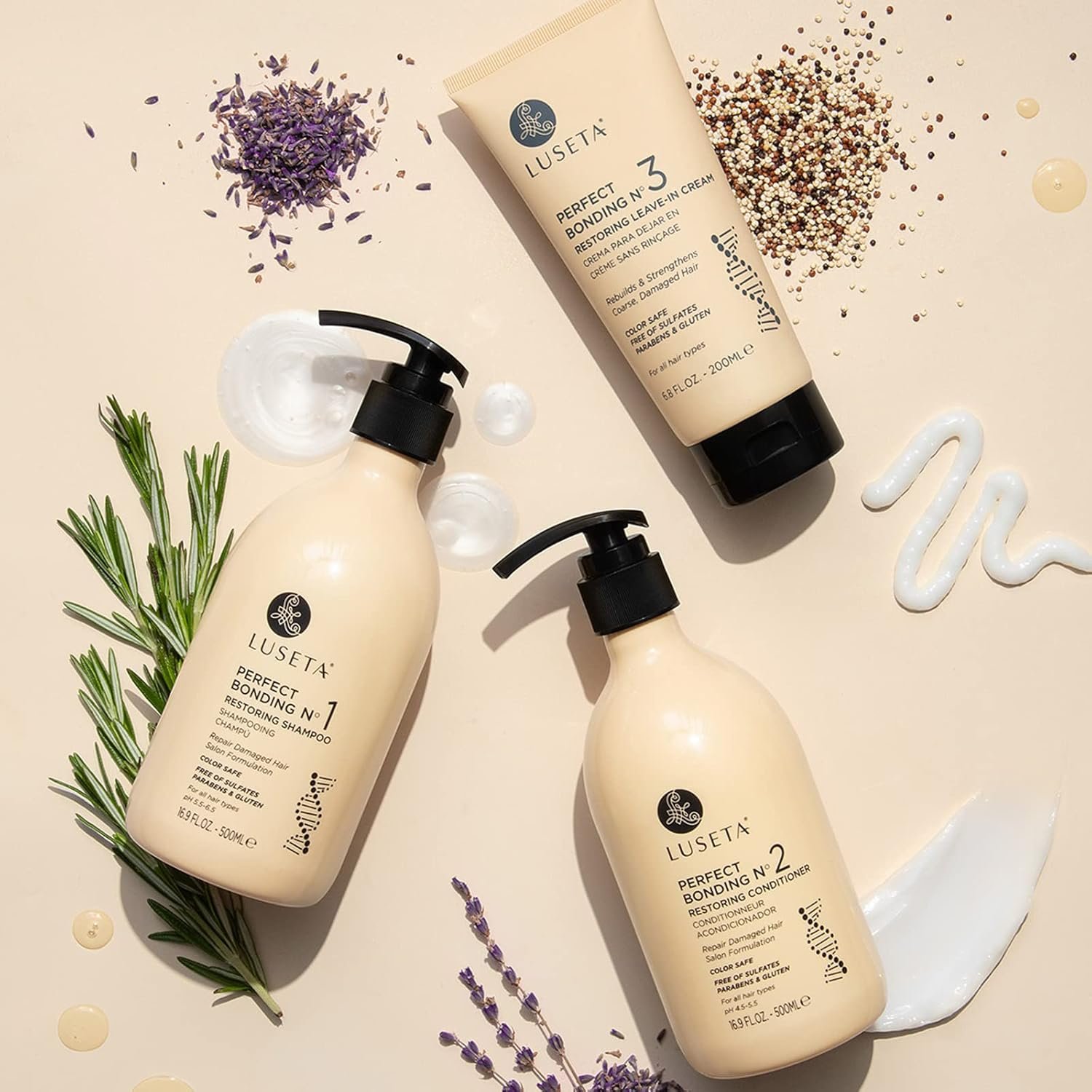 Luseta Salon Shampoo and Conditioner Set with Rosemary Oil, Acidic Bonding, Shampoo and Conditioner Sulfate Free for Women Hair Care, Repair Routine Shampoo and Conditioner for Hair Loss 2x16.9 oz - Image 4