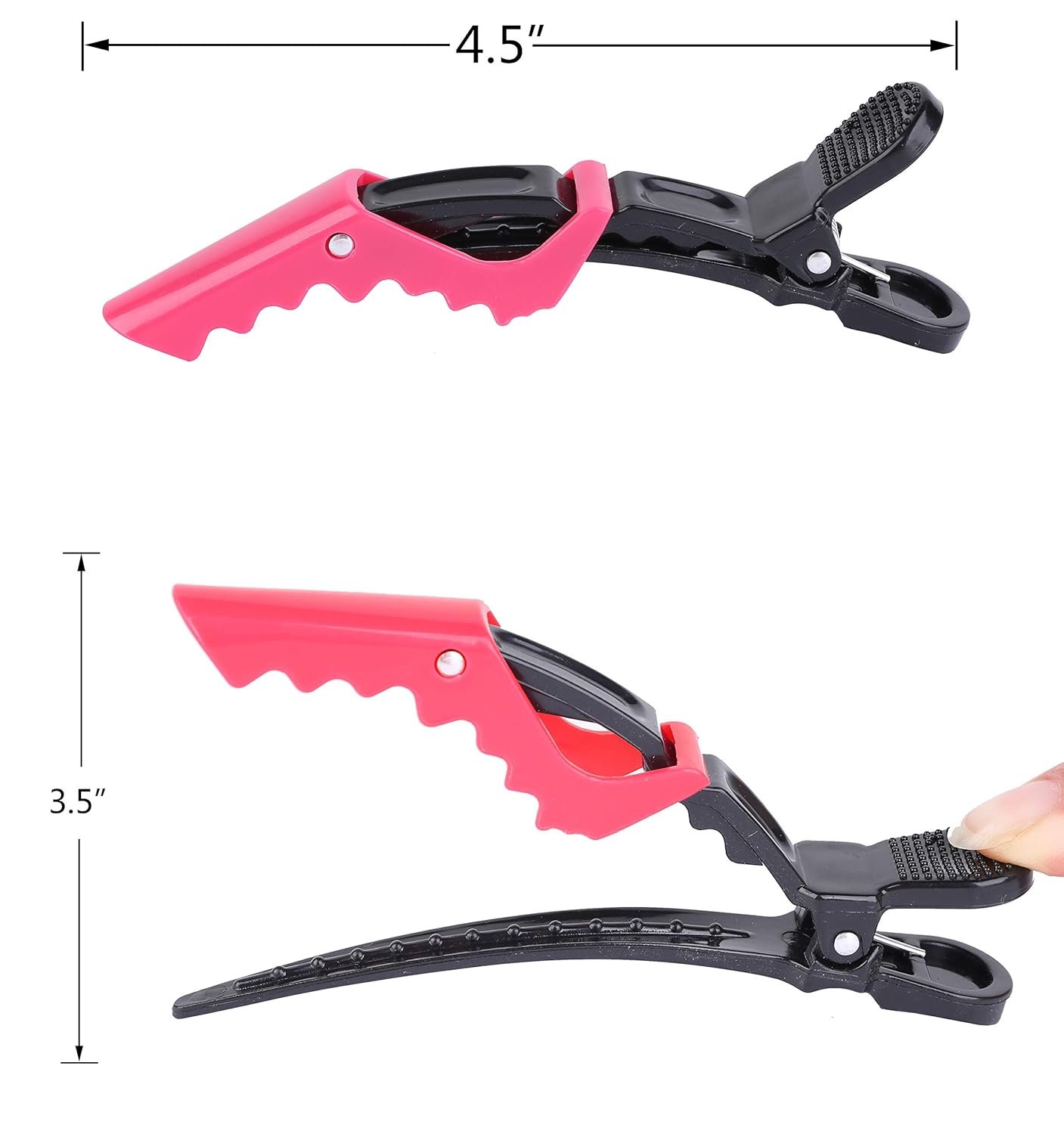 HH&LL Hair Clips for Women – Wide Teeth & Double-Hinged Design – Alligator Styling Sectioning Clips of Professional Hair Salon Quality - 10Pack (RROYG) - Image 4