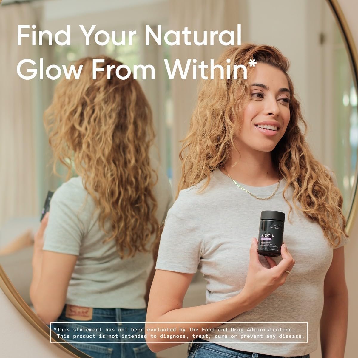 Sports Research Extra Strength Vegan Biotin (Vitamin B) Supplement with Organic Coconut Oil - Supports Keratin for Healthier Hair & Skin - Great for Women & Men - 5,000mcg, 120 Veggie Softgel Capsules - Image 6