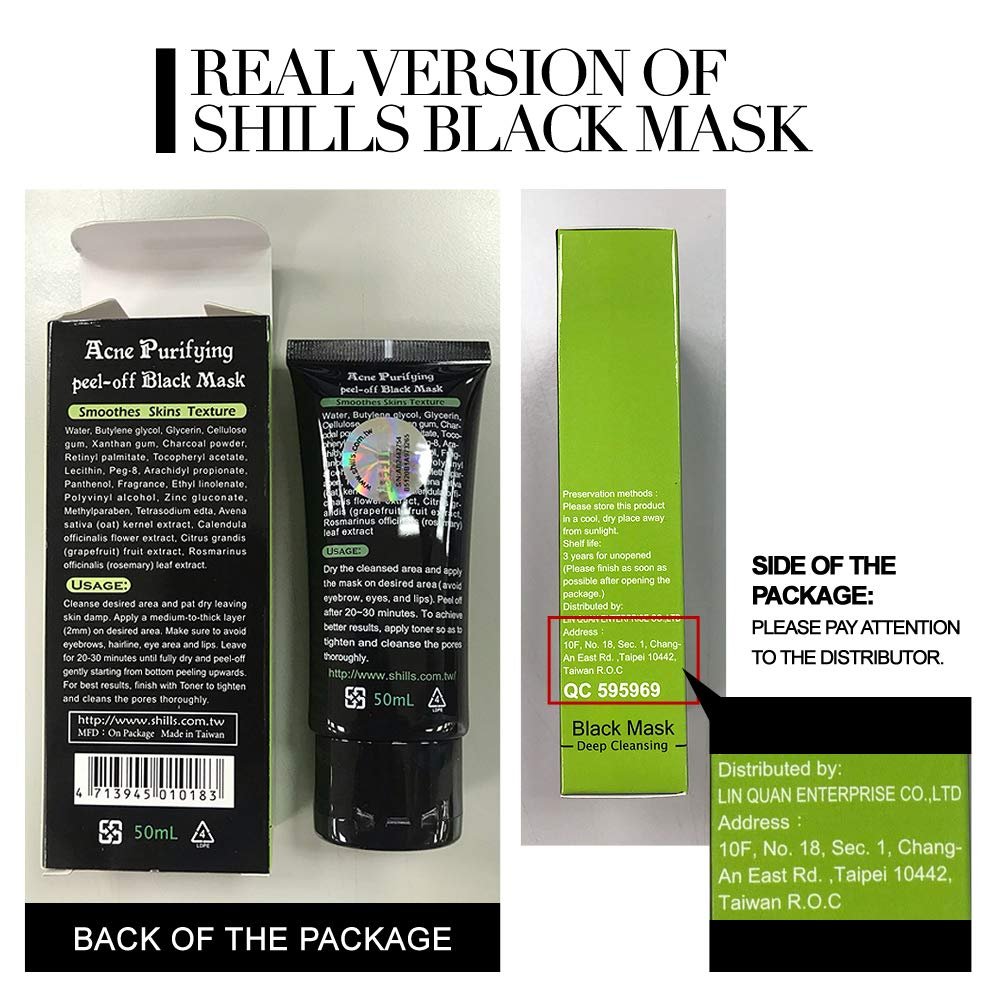 SHILLS Blackhead Remover, Pore Control, Skin Cleansing, Purifying Bamboo Charcoal, Peel Off Face Mask,1 Bottle(1.69 fl. oz) - Image 6