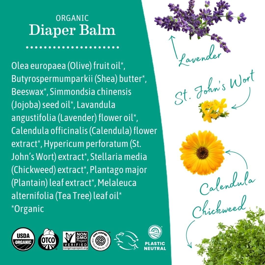 Earth Mama Organic Diaper Balm 2-Ounce | Diaper Cream for Baby | EWG Verified, Petroleum & Artificial Fragrance-Free with Calendula for Sensitive Skin (2-Pack) - Image 7