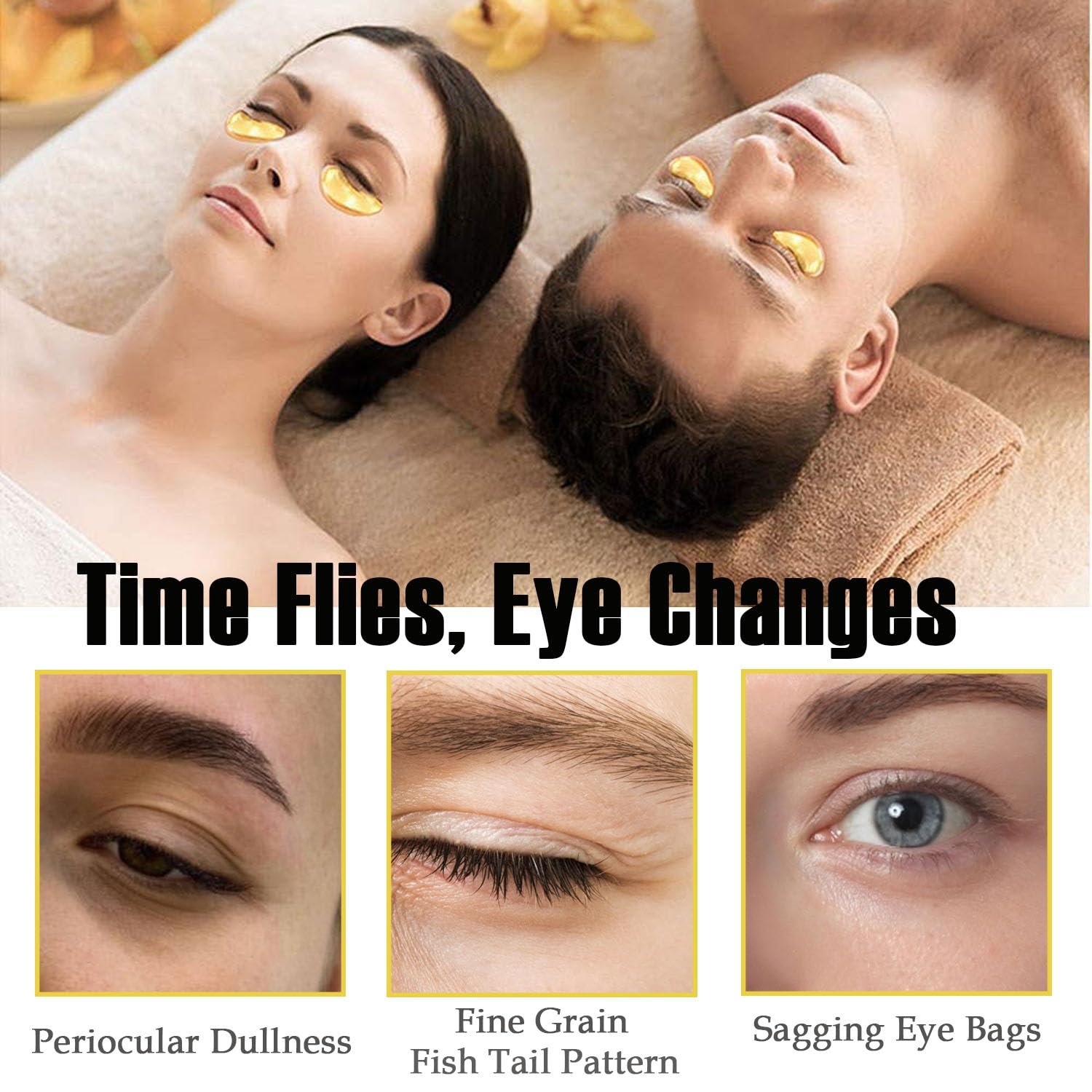 Sulily 30 Pairs Lip Masks & Eye Mask,24K Gold Gel Crystal Collagen Eye Patches for Puffy Eyes,Effectively Nourishes,Moisturizing& Reducing Fine Lines Dark Circleeye Patches for Women Men - Image 4