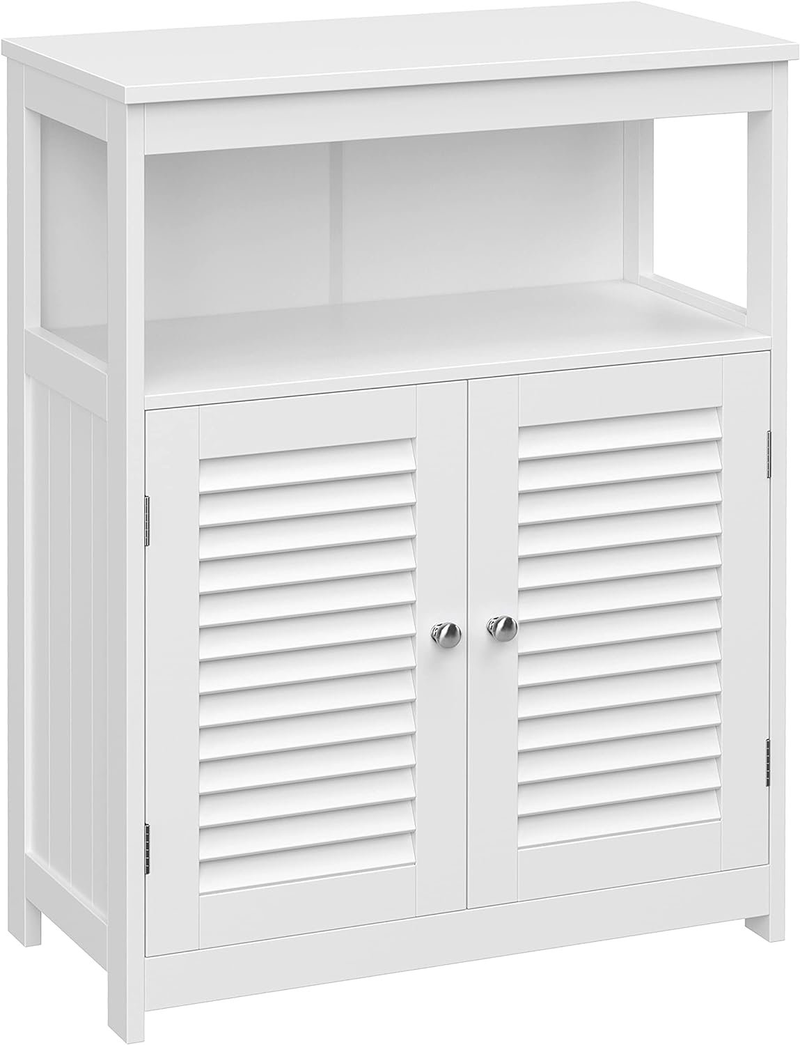 VASAGLE Bathroom Floor Cabinet, Bathroom Storage Cabinet, Freestanding, with Double Shutter Doors and Adjustable Shelf, for Bathroom, Living room, Entryway, Kitchen, White UBBC40WT - Image 2