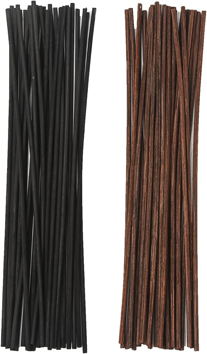 25pcs Black and 25pcs Brown Rattan Reed Diffuser Sticks Replacement Rattan Reed Diffuser Refill Sticks (Black+Brown) - Image 2
