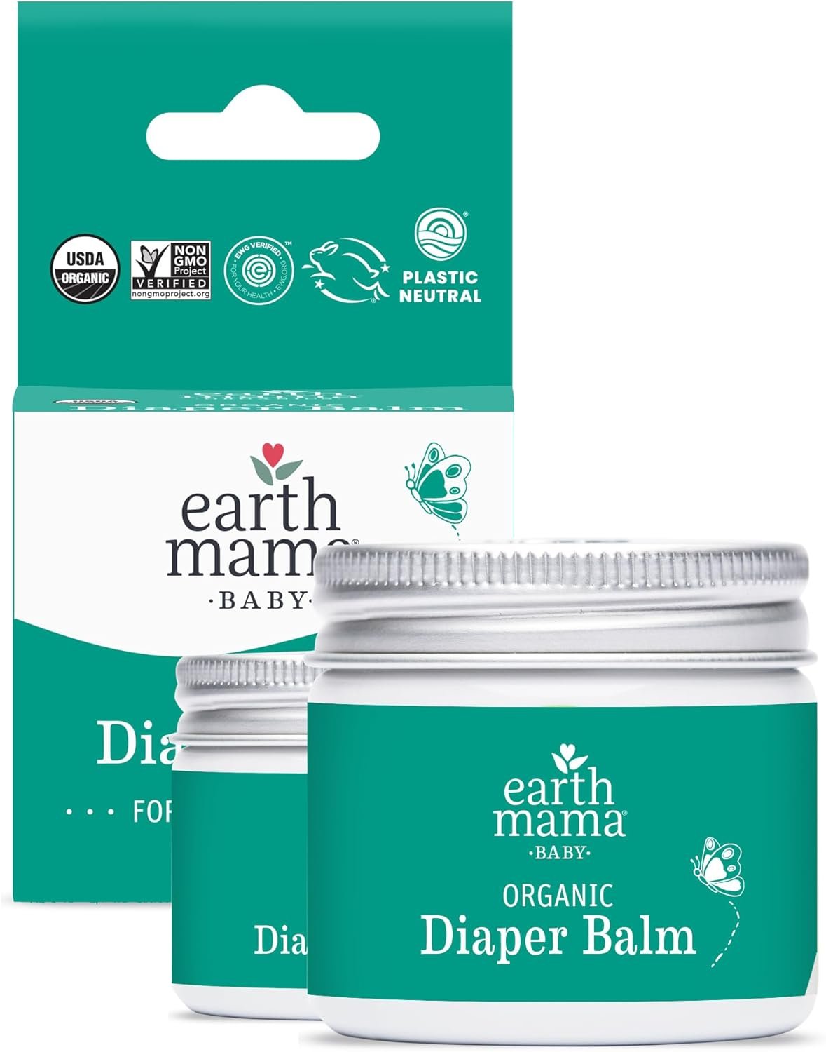 Earth Mama Organic Diaper Balm 2-Ounce | Diaper Cream for Baby | EWG Verified, Petroleum & Artificial Fragrance-Free with Calendula for Sensitive Skin (2-Pack) - Image 2
