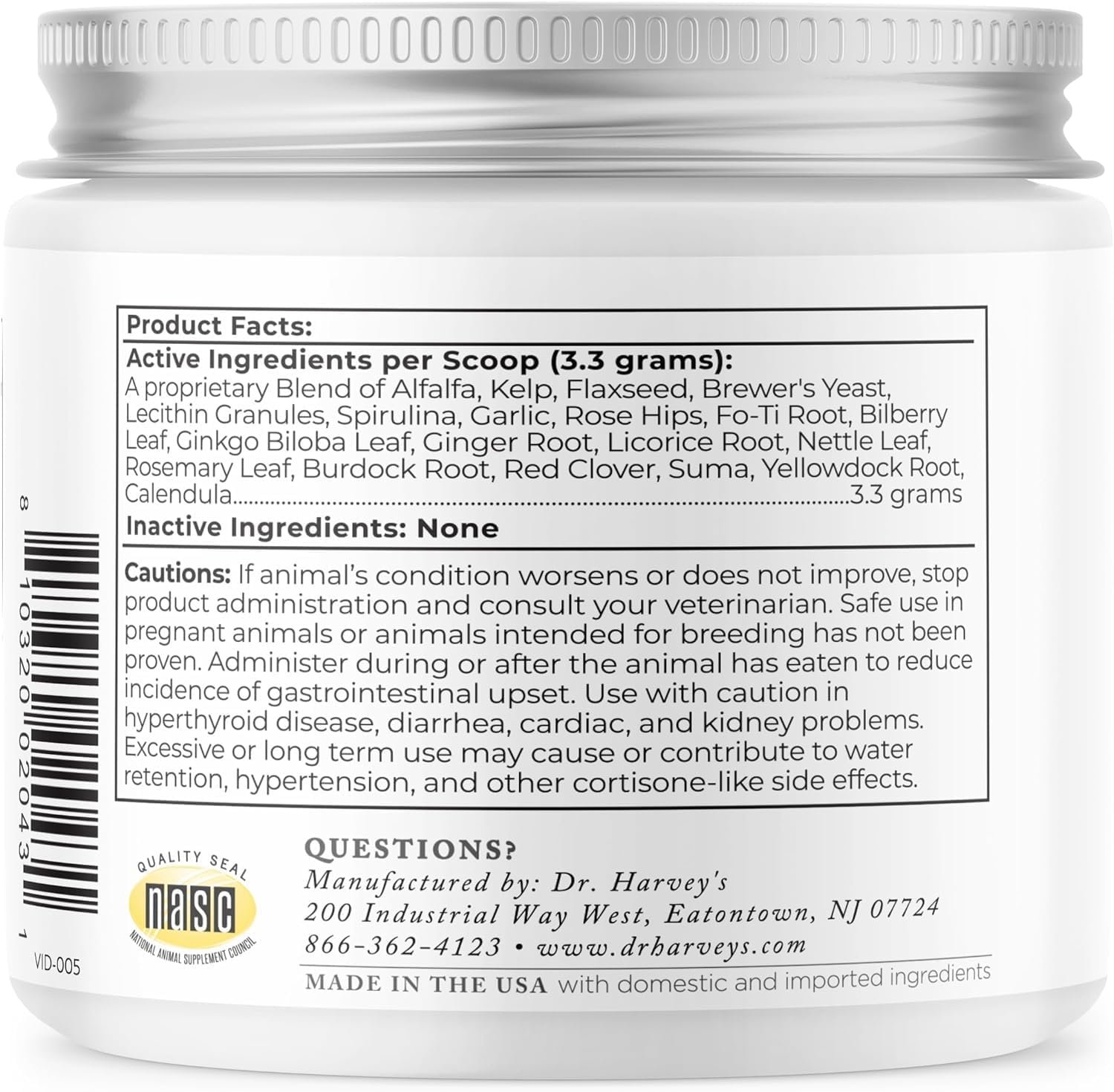 Dr. Harvey's Golden Years Geriatric Herbal Supplement for Senior Dogs, 7 Oz - Image 8