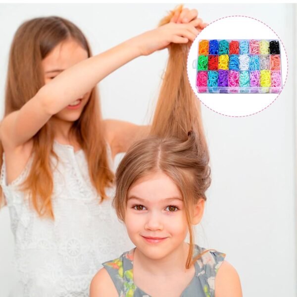 2000 Pcs Elastic Hair Rubber Bands for Girls, 24 Colors Small Girl Hair Ties Baby Hair Ties Elastic Rubber Bands with Hair Loop Styling Tool Hair Accessories for Toddler Baby Girl Hair - Image 7