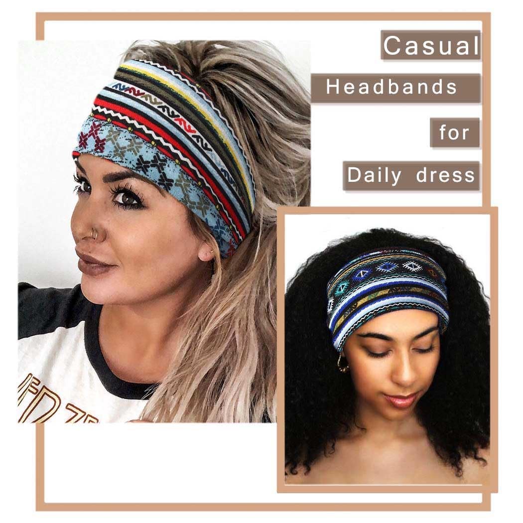 Boho Headbands Wide Knot Hair Band Elastic Turban Head Band Stretch Twist Head Wraps Fashion Hair Accessories for Women 3 Pcs (Set I) - Image 6
