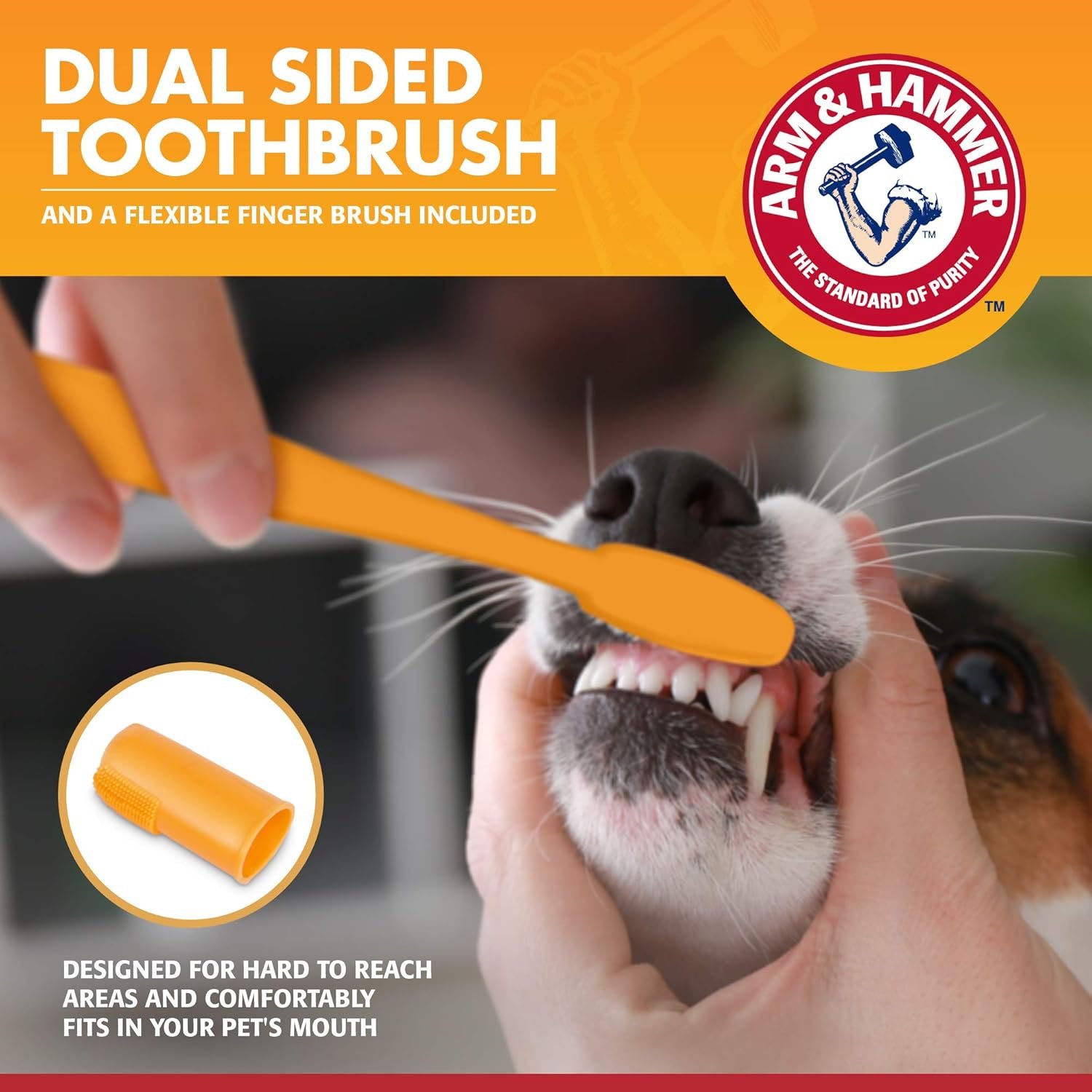 Arm & Hammer for Pets Clinical Care Dental Gum Health Kit for Dogs Contains Toothpaste, Toothbrush & Fingerbrush Soothes Inflamed Gums, 3-Piece Kit, Chicken Flavor - 2 Pack - Image 4