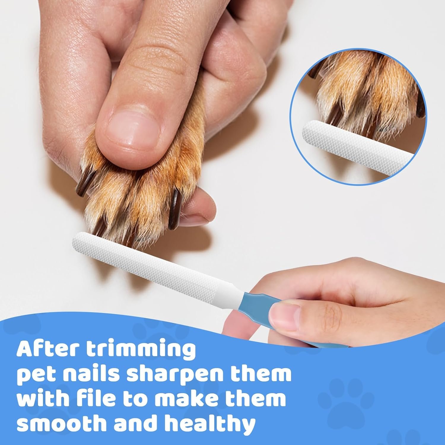 Odoland Dog Brush Grooming Care Kit - 6 in 1 Dog Brush Dog Slicker Brush Undercoat Rake, Dog Hair Removal Comb Pet Nail Clippers Shedding Tool for Long Haired Cat and Puppy Blue - Image 8