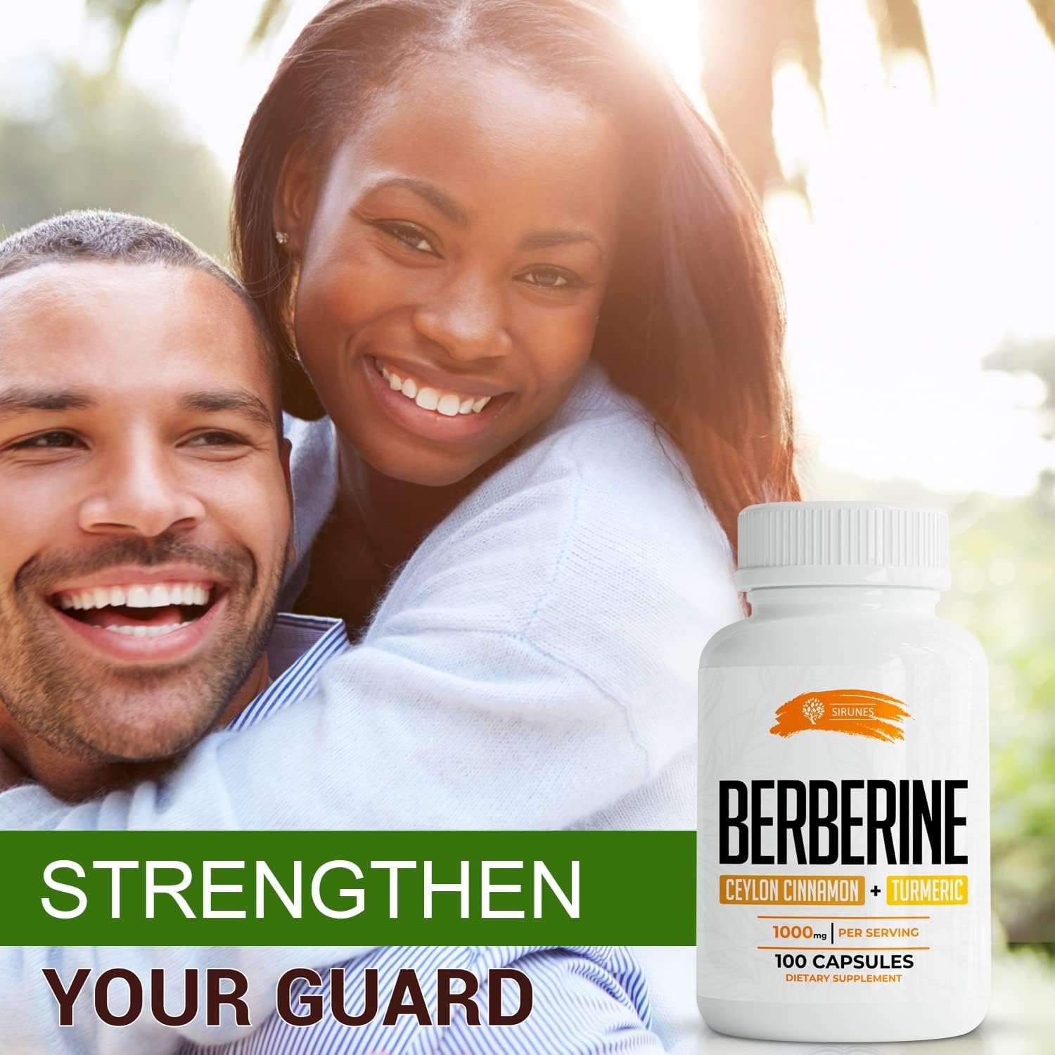 SIRUNES Berberine Capsules Ceylon Cinnamon & Turmeric - Berberine HCL Dietary Supplement for Men and Women – Non GMO Berberine 500 mg per Capsule, Immune System Booster - Image 6