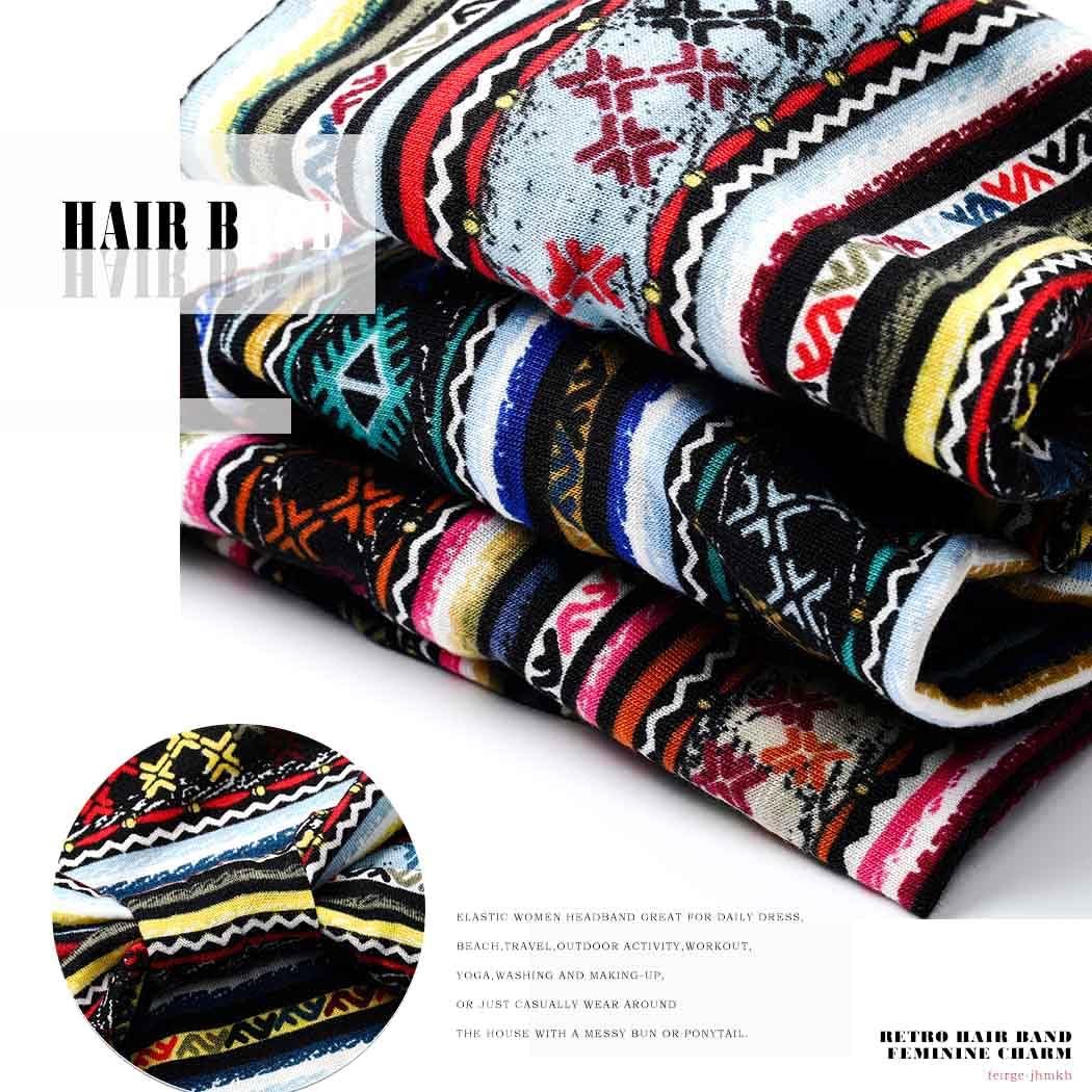 Boho Headbands Wide Knot Hair Band Elastic Turban Head Band Stretch Twist Head Wraps Fashion Hair Accessories for Women 3 Pcs (Set I) - Image 4