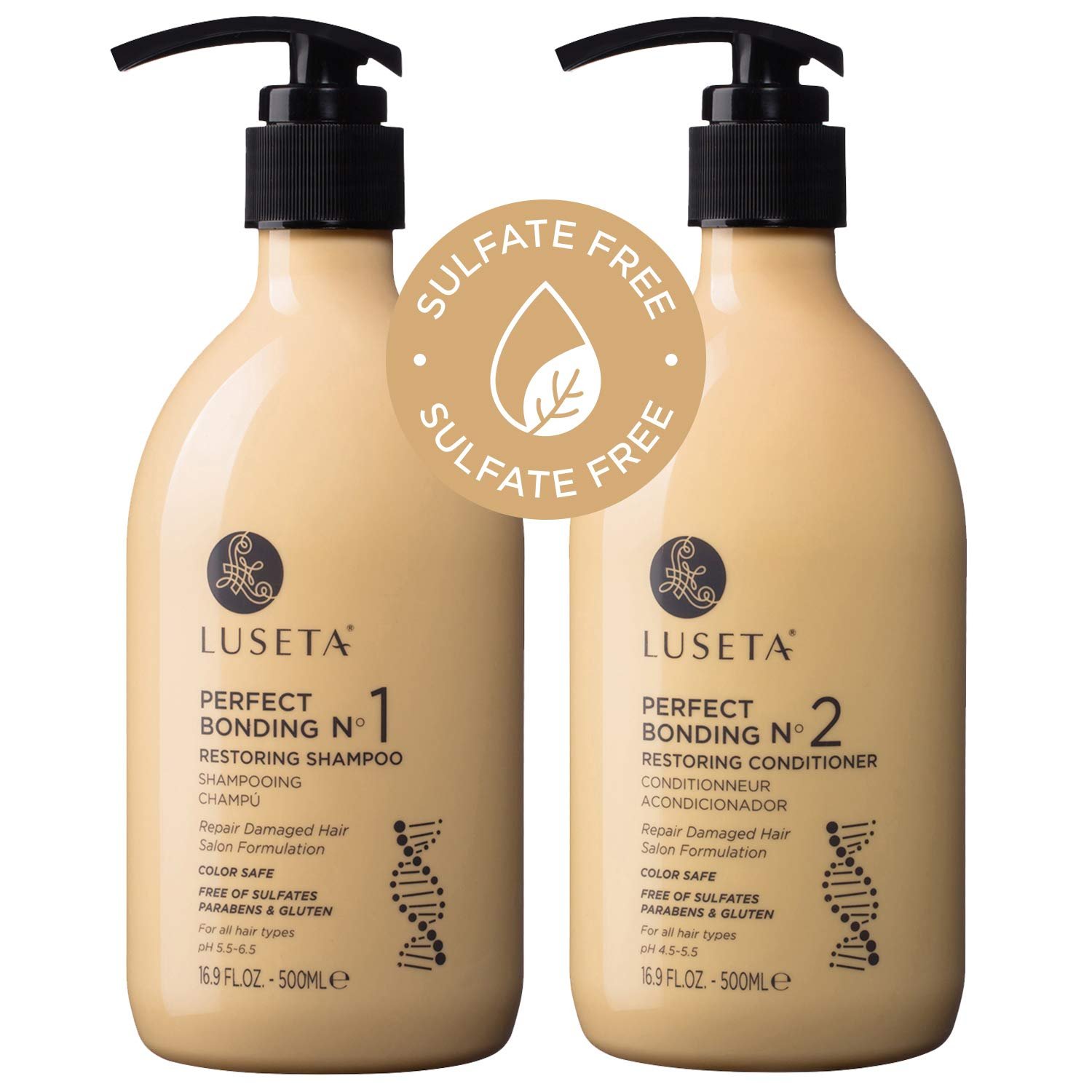 Luseta Salon Shampoo and Conditioner Set with Rosemary Oil, Acidic Bonding, Shampoo and Conditioner Sulfate Free for Women Hair Care, Repair Routine Shampoo and Conditioner for Hair Loss 2x16.9 oz - Image 2