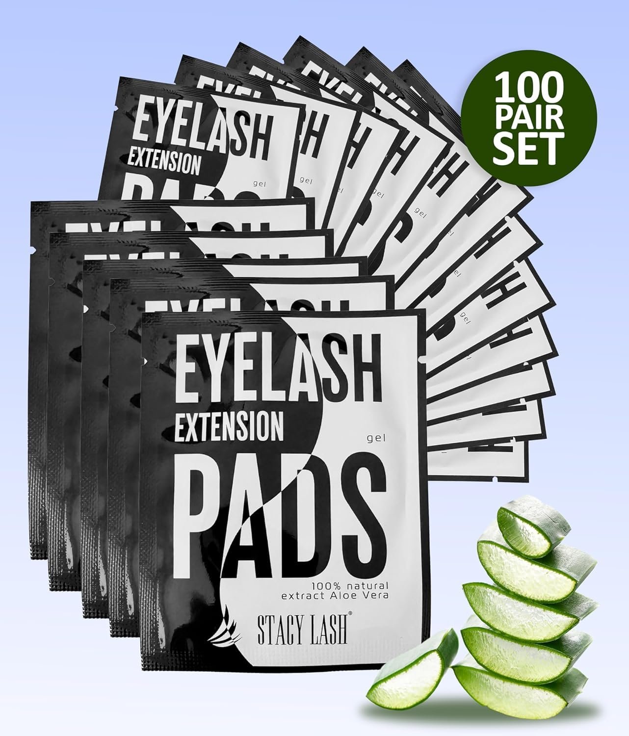 100 Pairs Set Premium Under Eye Gel Pads for Eyelash Extension - Lint Free Patches with Vitamin C and Aloe Vera by Stacy Lash supplies and Beauty tools - Hydrogel Eye Pads - Skin Moisturizes - Image 6