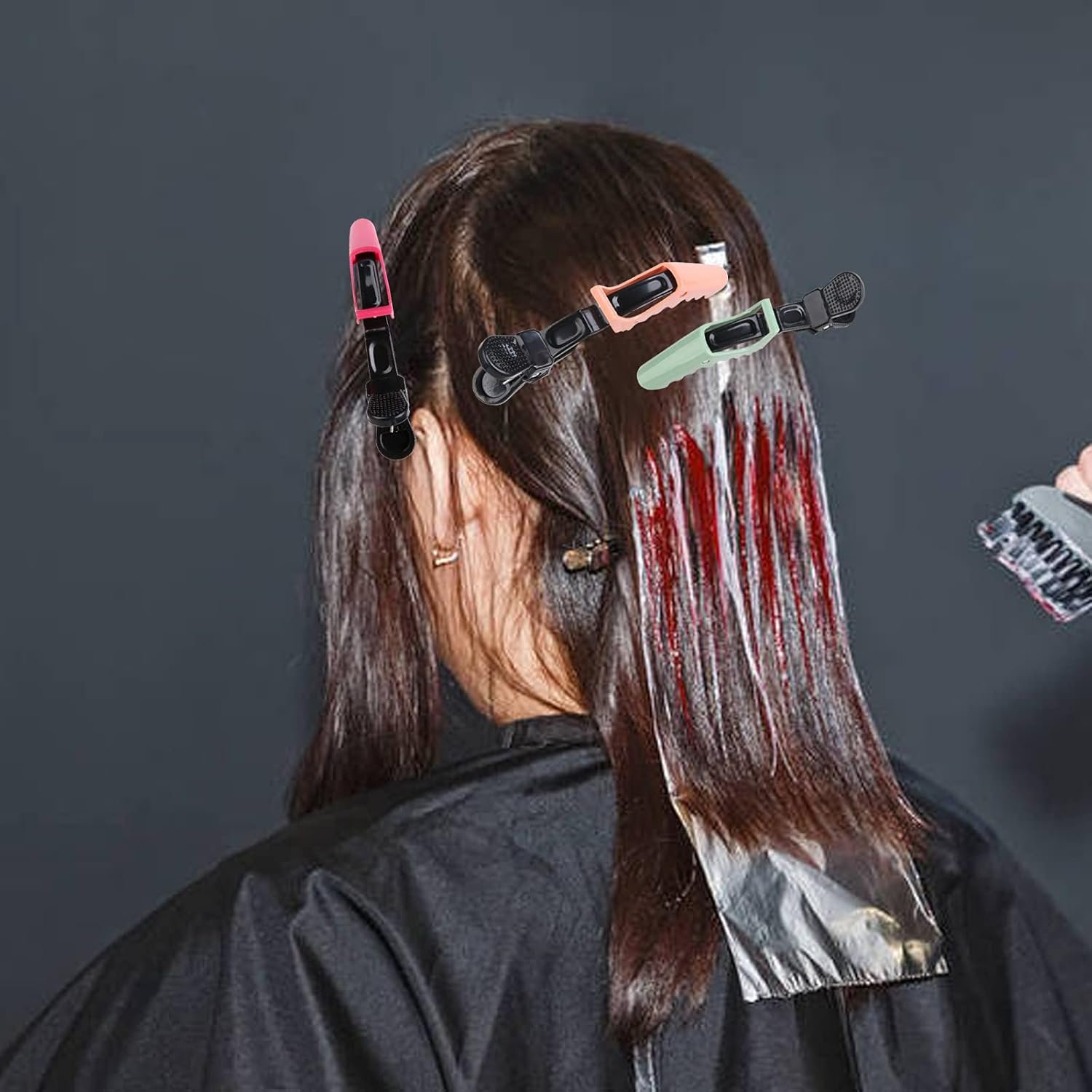 HH&LL Hair Clips for Women – Wide Teeth & Double-Hinged Design – Alligator Styling Sectioning Clips of Professional Hair Salon Quality - 10Pack (RROYG) - Image 7