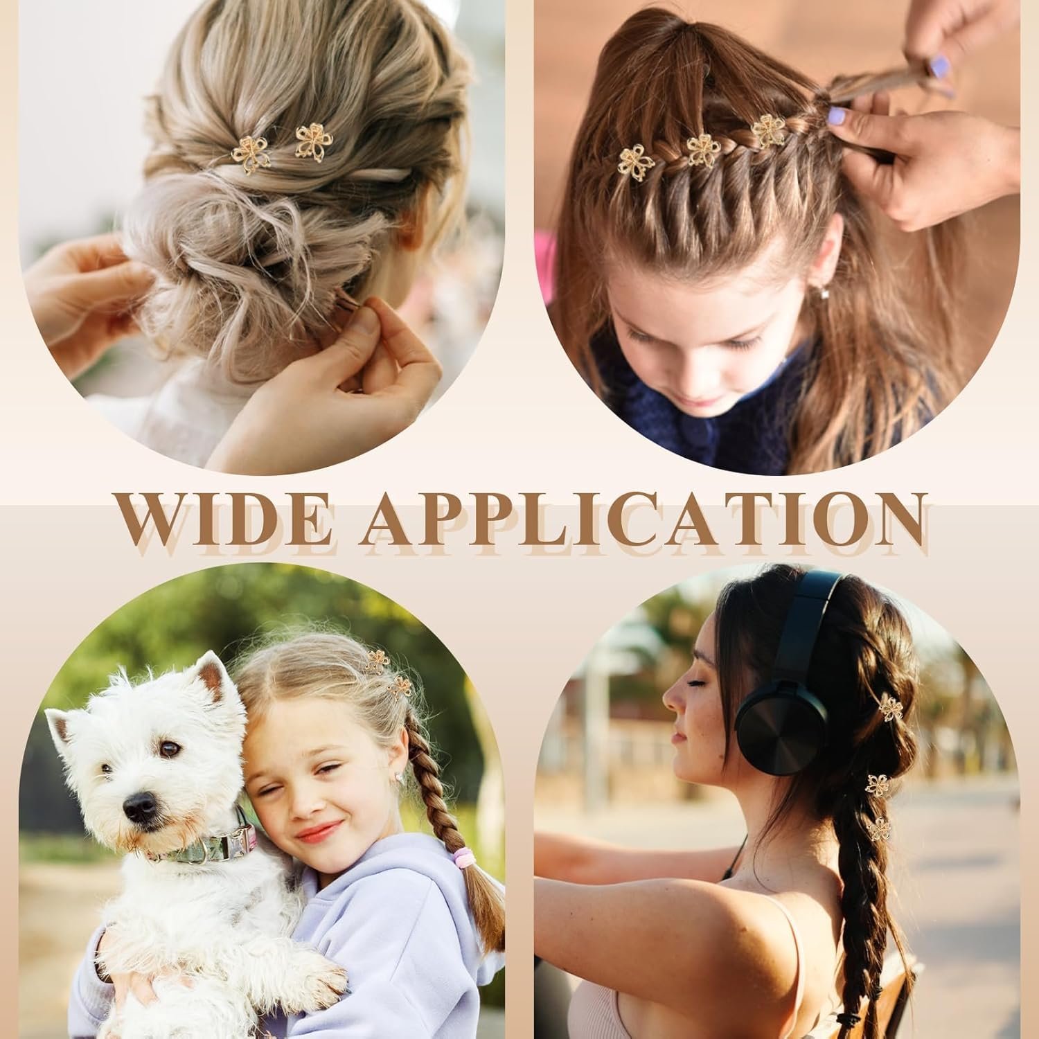 20 PCS Small Flower Hair Clips for Women, Gold Flower Hair Claw Clips, Mini Gold Claw Clips for Hair, Tiny Metal Flower Hair Clips, Mini Gold Flower Claw Clips Hair Accessories for Women Girls - Image 5