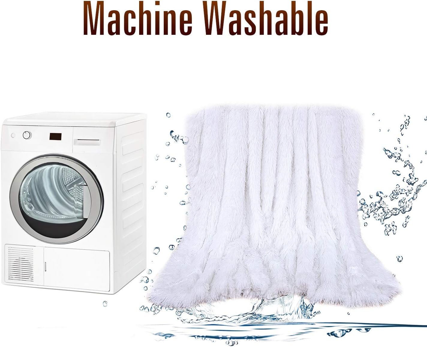 Maxsoft Fluffy Sherpa Blanket for Girls/Boys, 50"x60", Luxury Fuzzy Throw for Sofa, Couch, Bed, Decorative Shag Faux Fur Fleece Blanket for Bedroom(White) - Image 8