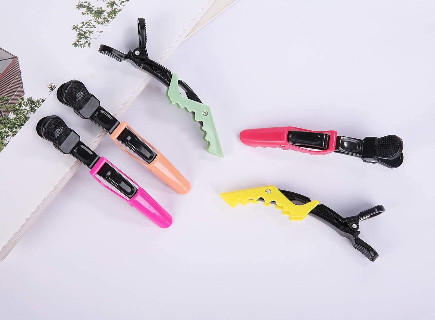 HH&LL Hair Clips for Women – Wide Teeth & Double-Hinged Design – Alligator Styling Sectioning Clips of Professional Hair Salon Quality - 10Pack (RROYG) - Image 8