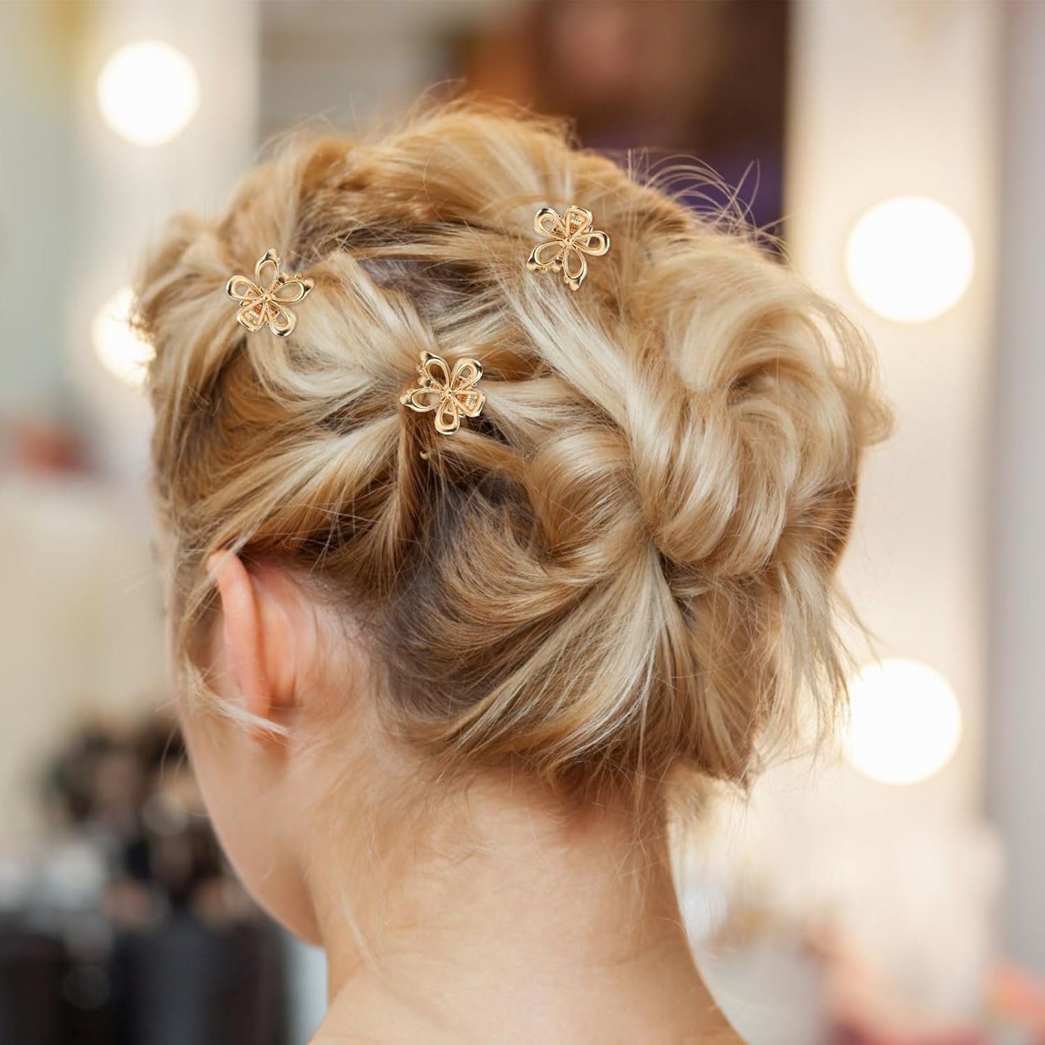 20 PCS Small Flower Hair Clips for Women, Gold Flower Hair Claw Clips, Mini Gold Claw Clips for Hair, Tiny Metal Flower Hair Clips, Mini Gold Flower Claw Clips Hair Accessories for Women Girls - Image 4