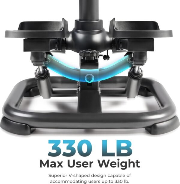 Sunny Health & Fitness 2-in-1 Premium Power Stepper with Resistance Bands, Low-Impact Cardio, Space-Saving, Height-Adjustable, with Enhanced Bluetooth Connectivity with Free SunnyFit App - Image 3