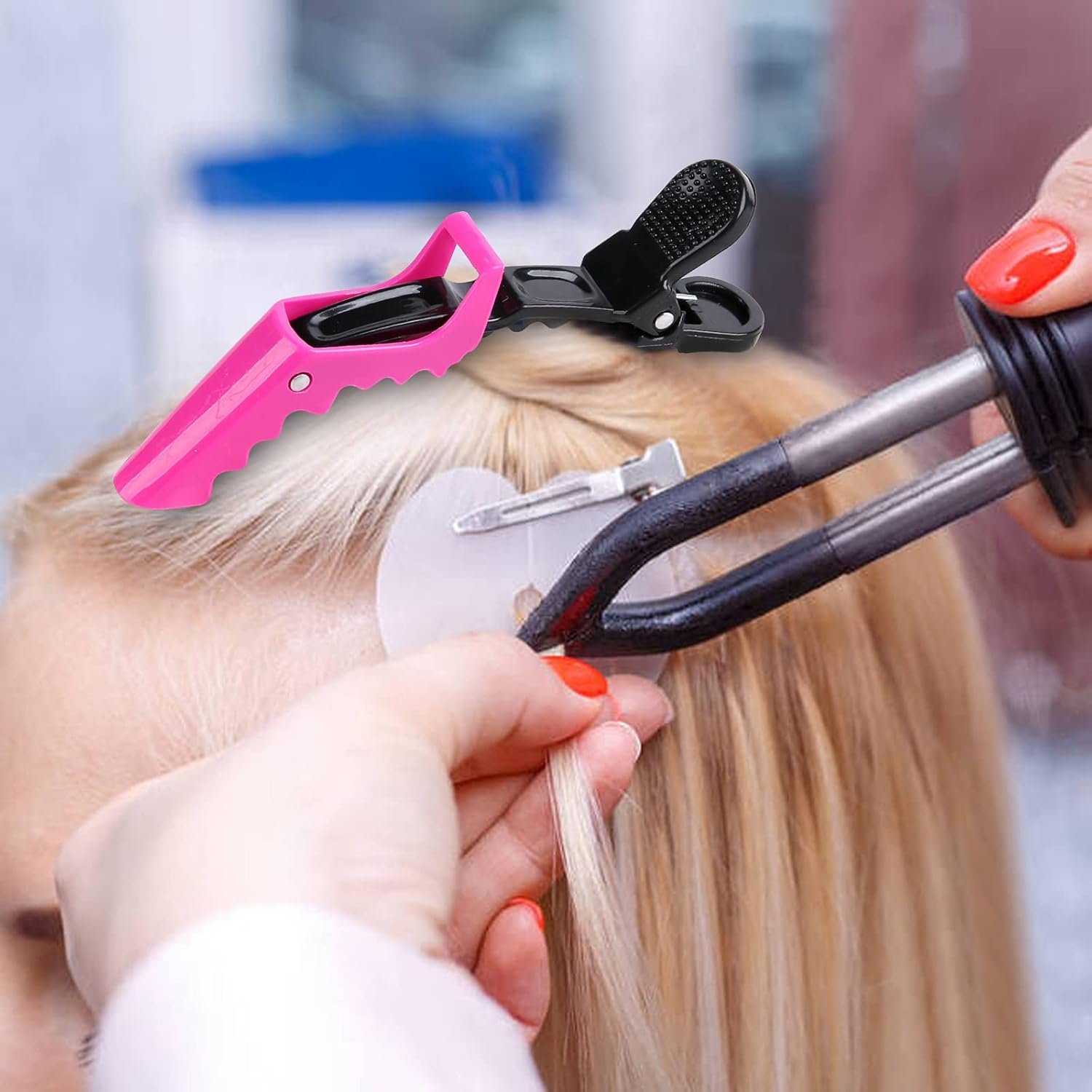 HH&LL Hair Clips for Women – Wide Teeth & Double-Hinged Design – Alligator Styling Sectioning Clips of Professional Hair Salon Quality - 10Pack (RROYG) - Image 3