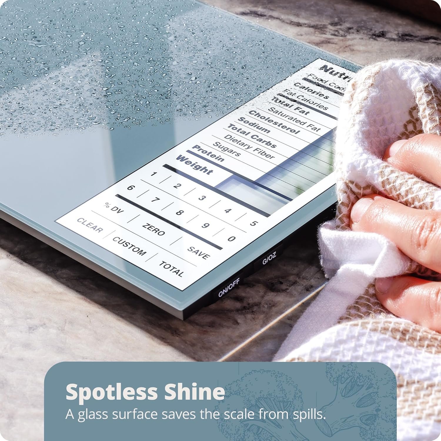 Nutrition Scale by Greater Goods with Food Grade Glass, Perfect for Calorie Counting, Meal Prep, and Weight Loss (Stone Blue) - Image 9