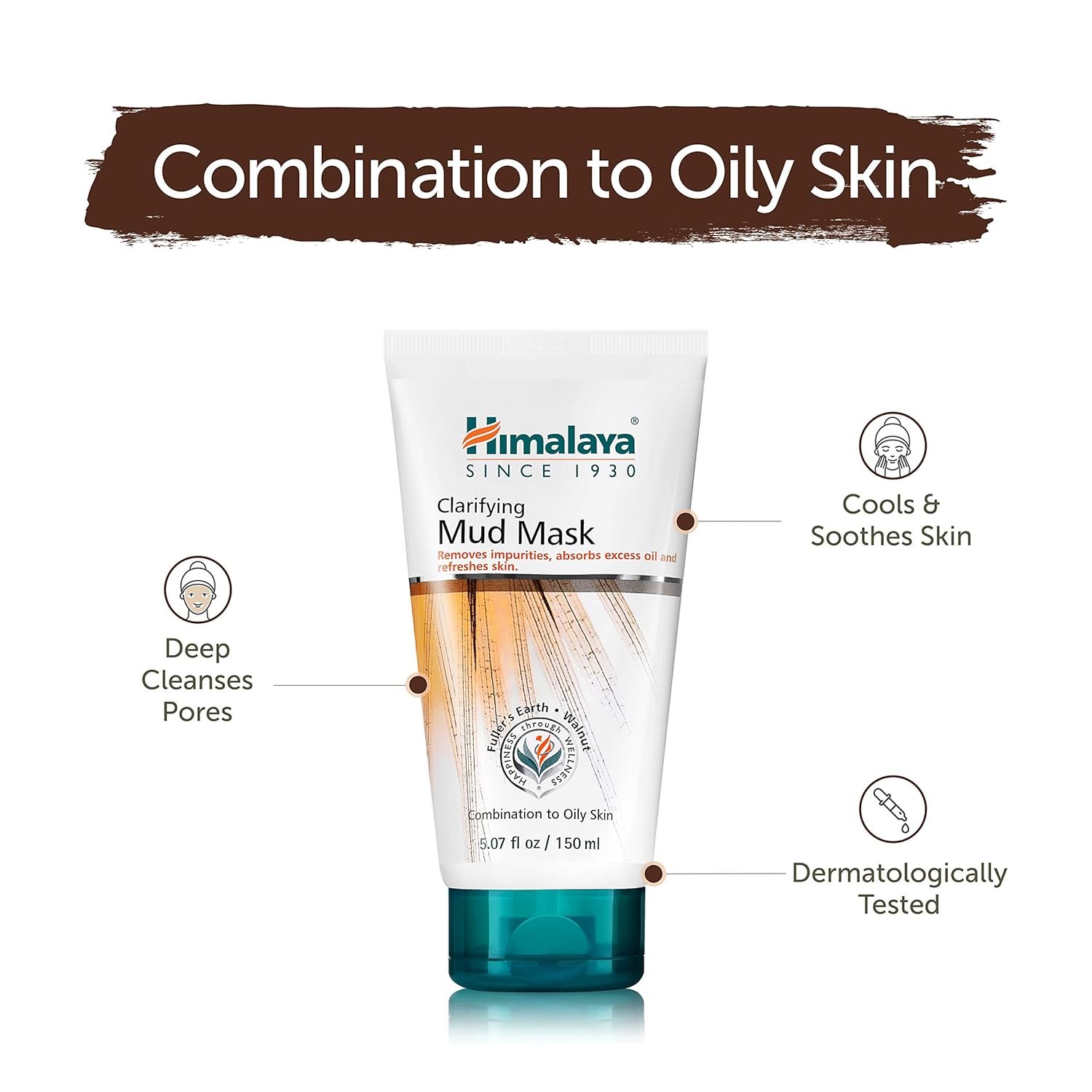 Himalaya Clarifying Mud Mask for Purifying & Deep Cleaning, to Hydrate & Rejuvenate Tired Skin, 5.07 oz - Image 7