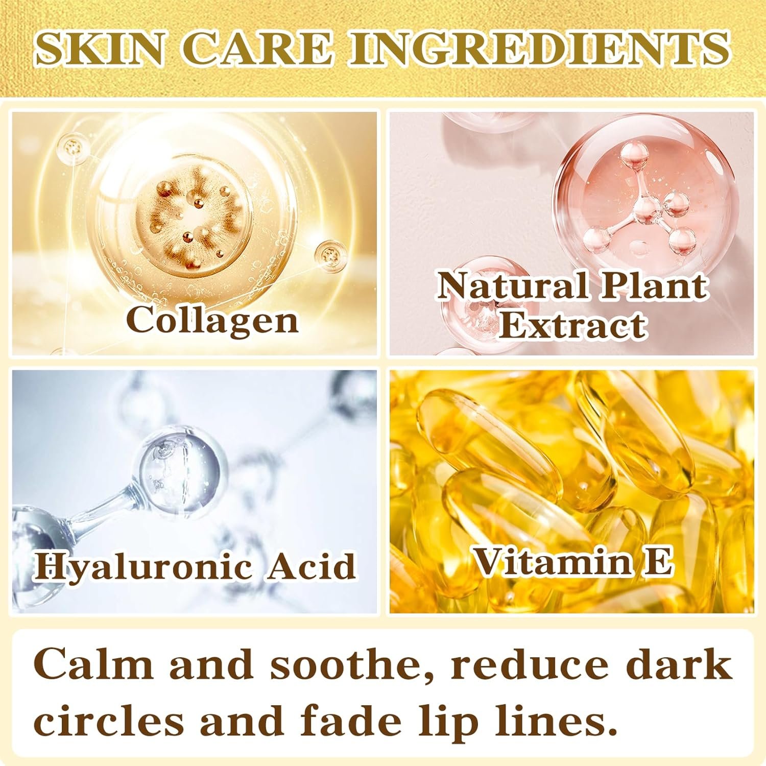 30PCS Lip Mask & Under Eye Mask, 24K Under Eye Patches for Puffy Eyes, Pink Lip Masks Skincare, Effectively Moisturizing the Lip & Eye Skin, Reducing Fine Lines & Dark Circle - Image 5