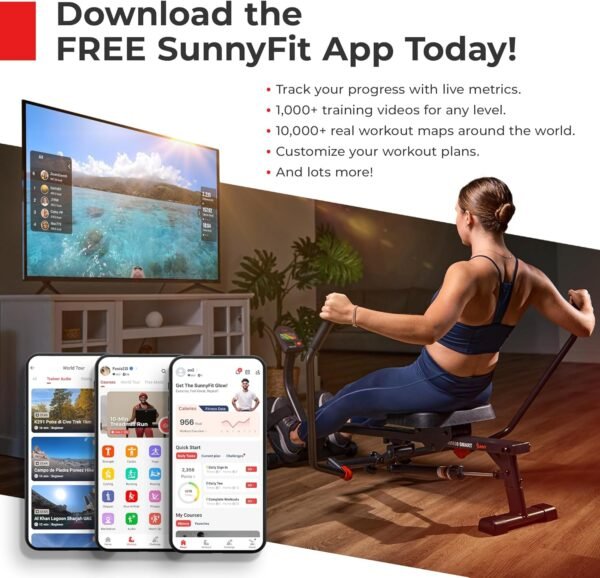 Sunny Health & Fitness 2-in-1 Premium Power Stepper with Resistance Bands, Low-Impact Cardio, Space-Saving, Height-Adjustable, with Enhanced Bluetooth Connectivity with Free SunnyFit App - Image 8