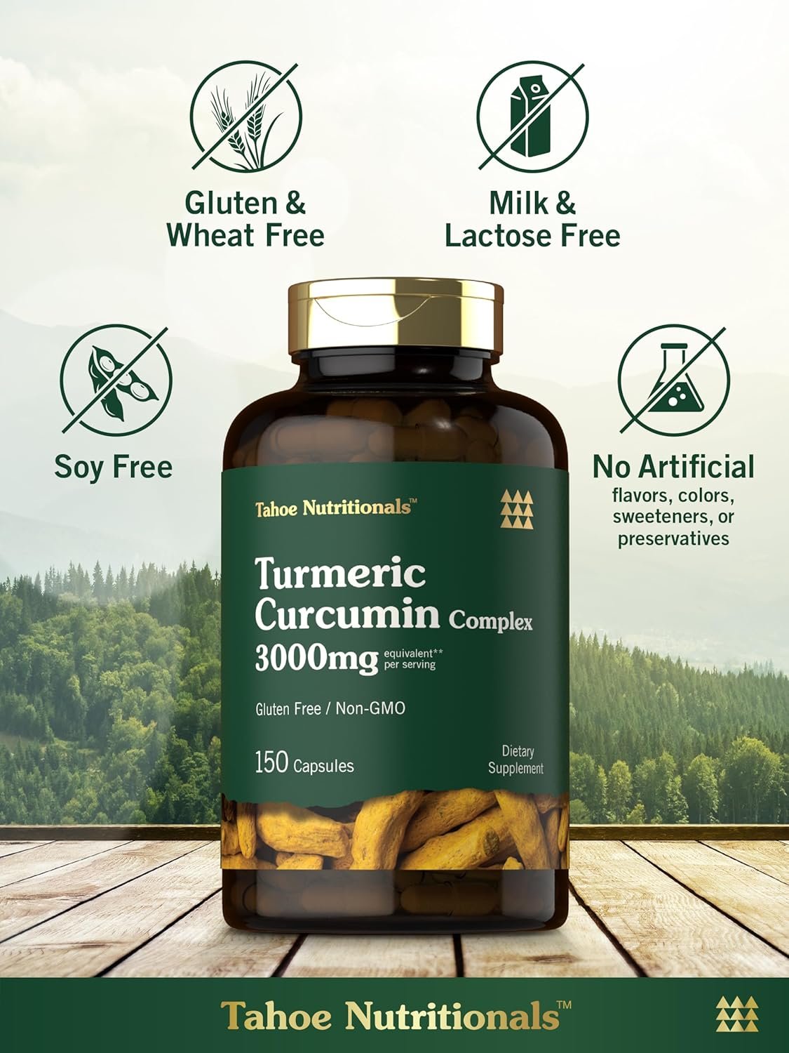 Turmeric Curcumin 3000mg | 150 Capsules | Turmeric Supplement with Black Pepper Extract | Non-GMO, Gluten Free Herbal Complex - Image 6