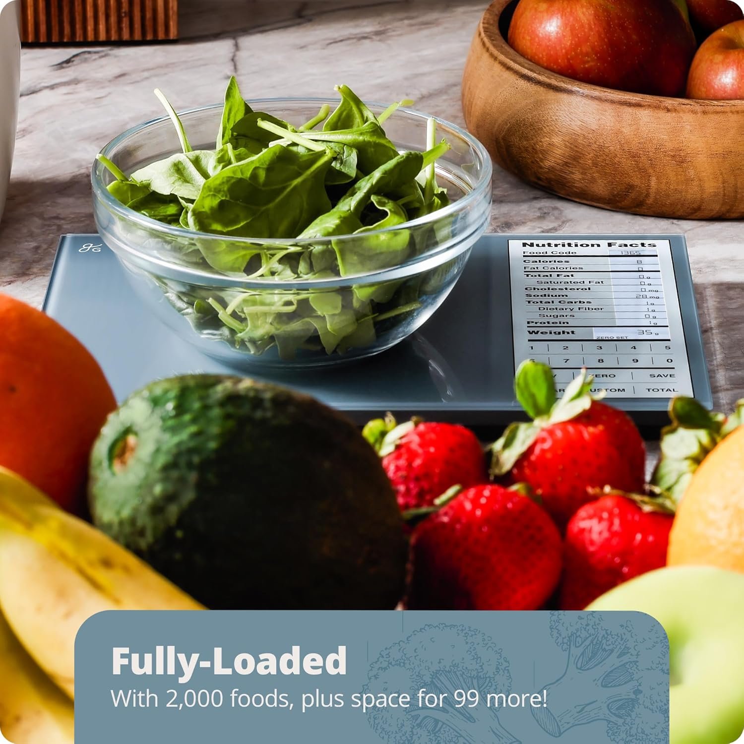 Nutrition Scale by Greater Goods with Food Grade Glass, Perfect for Calorie Counting, Meal Prep, and Weight Loss (Stone Blue) - Image 5