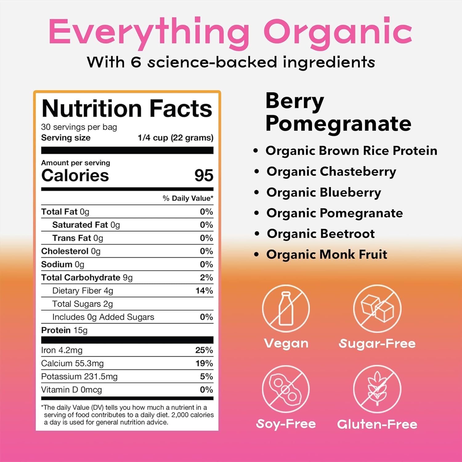 Organic & Vegan Protein Powder for Women Pomegranate Berry – Delicious Protein Powder Made from 6 Science-Backed & Nutritious Ingredients – Organic Protein Powder to Support Women in All Life Stages - Image 5