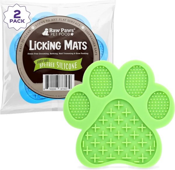 Raw Paws Licking Mats, 2-ct - Boredom Busters for Dogs in Shower, Licking Mat for Dogs - Dog Distraction Mat, Dog Slow Feeder Mat - Interactive Mat for Calming Anxiety - Lick Pad Mat for Dogs & Cats - Image 2