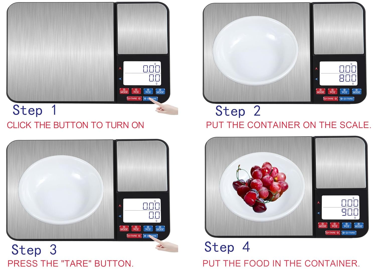 11lb & 17.6oz Rechargeable Dual Platform Digital Kitchen Scale and Food Scale with Measuring Spoons, Precision Capacity (0.1g/0.01g),Stainless Steel, 7 Units, for Baking Cooking Food Weighing - Image 7