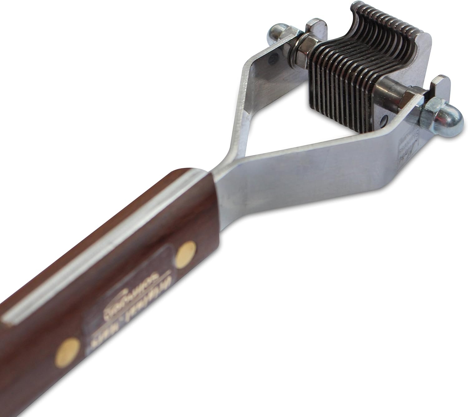 Mars Coat King Mini Dematting Undercoat Grooming Rake Stripper Tool and Detailing Body Work for Dogs and Cats, Stainless Steel with Wooden Handle, Made in Germany, 14-Blade Extra Fine - Image 4